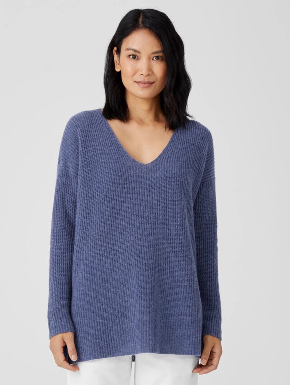 Eileen Fisher Italian cashmere V neck pullover sweater sz XXS